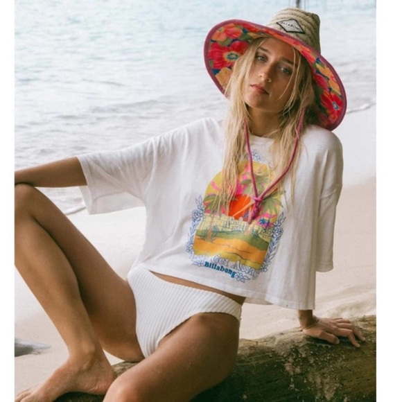 Billabong Women's True Cropped Oversized Boyfriend Relaxed Fit Tee Size Small - Picture 5 of 11